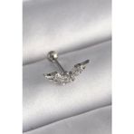 Ftt 316L Çelik Gümüş Renk Zirkon Taş Detay Kanat Model Tragus Piercing