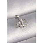 Ftt 316L Çelik Gümüş Renk Zirkon Taş Detay Kurdele Model Tragus Piercing