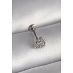 Ftt 316L Çelik Gümüş Renk Zirkon Taşlı Kalp Model Tragus Piercing