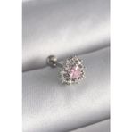 Ftt 316L Çelik Gümüş Renk Zirkon Taşlı Kalp Tragus Piercing
