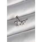 Ftt 316L Çelik Gümüş Renk Zirkon Taşlı Tragus Piercing