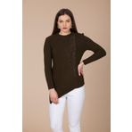 Ftz Women 20-584 Haki Asimetrik Kesim Kadın Triko