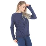 Ftz Women 21-1171 İndigo Kadın Yazı Detay Salaş Tunik