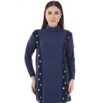 Ftz Women 21-1328 İndigo Pul Payet Şerit Detay Kadın Triko