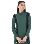 Ftz Women 21-1328 Zümrüt Pul Payet Şerit Detay Kadın Triko