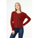 Ftz Women 21-1351 Kiremit Ön Taş Detay Kadın Hırka