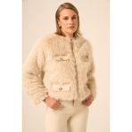 Ftz Women Bayan Peluş Mont Beige 31241 - 42 - Bej