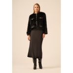 Ftz Women Bayan Peluş Mont Siyah 31241 - 42