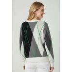 Ftz Women Kadın Baklava Desenli Kazak Ekru 25094 - 38 - 40