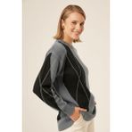 Ftz Women Kadın Baklava Desenli Kazak Gri 25094 - 38 - 40