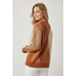 Ftz Women Kadın Baklava Desenli Kazak Kiremit 25094 - 38 - 40