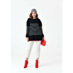 FTZ Women Kadın Çizgili Kazak Siyah 20841 - 42 - 44
