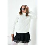 FTZ Women Kadın Pirinç Örgü Kazak Ekru 20909 - 42 - 44