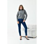FTZ Women Kadın Pirinç Örgü Kazak Gri 20909 - 38 - 40