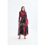 Ftz Women Mor 30417 Kadın Likra Tül Elbise