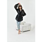 Ftz Women Siyah 30738 Kadın Desenli Organze Kap