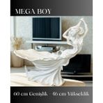 Fu Glowıs Mega Boy Dans Eden Tanrıça Figüründe Dekoratif Mum – Kokulu | Özel Seri - Beyaz - 1 Adet
