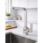 FUALORA Kare Model Mat Gümüş Mutfak Evye Bataryası - Inox
