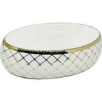 Fualora Oval Gold Geometri Desenli Tezgah Üstü Seramik Çanak Lavabo