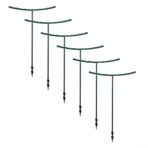 FUBESK Bitki Destek Kazıkları - Halkalı Kafes için Yarım Yuvarlak Metal Destekler - Domates, Ortanca, Gül, Şakayık için Sağlam Plastik Kazıklar Çiçek Destekleri (25 x 14,5 cm)