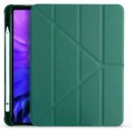 Fuchsia Apple iPad 11. Nesil Uyumlu 11 Inç Kalem Bölmeli Standlı Fuchsia Tri Folding Tablet Kılıfı - Koyu Yeşil