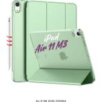 Fuchsia Apple iPad Air 11 2025 M3 Çip Uyumlu Katlanabilir Standlı Smart Cover Fuchsia Tablet Kılıfı - Açık Yeşil