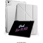 Fuchsia Apple iPad Air 11 Inç 2025 M3 Çip Uyumlu Kalem Bölmeli Standlı Tri Folding Fuchsia Tablet Kılıfı - Gri
