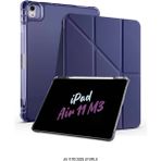 Fuchsia Apple iPad Air 11 Inç 2025 M3 Çip Uyumlu Kalem Bölmeli Standlı Tri Folding Fuchsia Tablet Kılıfı - Lacivert