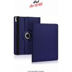 Fuchsia Apple iPad Air 13 M3 2025 Uyumlu 360° Yatay Dikey Dönebilen Deri Tablet Kılıfı - Lacivert