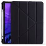 Fuchsia Apple Uyumlu iPad Air 10.9 Inç 4. Nesil Fuchsia Trifolding Kalemlikli Tablet Kılıfi - Siyah