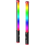 Fuchsia FM-128RGB OLED Ekran Göstergeli Rgb LED Işıklı Su Geçirmez Aydınlatma Çubuğu - Çok Renkli