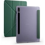 Fuchsia Galaxy Tab S7 Fe Lte (T737-T736-T733-T730) Kalemlikli Premium Standlı Katlanabilir Uyku Modu Özellikli Tablet Kılıfı - Koyu Yeşil