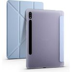 Fuchsia Galaxy Tab S7 Fe Lte (T737-T736-T733-T730) Kalemlikli Premium Standlı Katlanabilir Uyku Modu Özellikli Tablet Kılıfı - Mavi