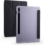 Fuchsia Galaxy Tab S7 Fe Lte (T737-T736-T733-T730) Kalemlikli Premium Standlı Katlanabilir Uyku Modu Özellikli Tablet Kılıfı - Siyah