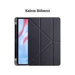 Fuchsia Galaxy Tab S9 Fe Plus 12.4 inç Uyumlu Kalem Bölmeli Stand Özellikli Akıllı Açık Yeşil Tablet Kılıfı