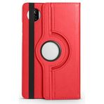 Fuchsia Honor Pad X7 ile Uyumlu Standlı 360° Yatay Dikey Dönebilen Deri Tablet Kılıfı Kırmızı