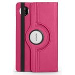 Fuchsia Honor Pad X7 ile Uyumlu Standlı 360° Yatay Dikey Dönebilen Deri Tablet Kılıfı Pembe Koyu