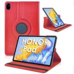 Fuchsia Huawei Honor Pad X9 Uyumlu Standlı 360° Yatay Dikey Dönebilen Deri Tablet Kılıfı - Kırmızı