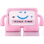 Fuchsia iPad 10.2 8.Nesil ile Uyumlu kOkO Eğlenceli Standlı Yumuşak Çocuk Tablet Kılıfı - Pembe