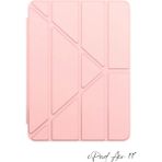 Fuchsia iPad Air 11 Inç 6. Nesil Uyumlu Kalem Bölmeli Akıllı Trifolding Tablet Kılıfı - Rose Gold