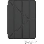 Fuchsia iPad Air 11 Inç 6. Nesil Uyumlu Kalem Bölmeli Akıllı Trifolding Tablet Kılıfı - Siyah