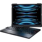 Fuchsia iPad Pro 11 inç 4. Nesil A2761 A2759 A2435 Siyah Klavyeli Kılıf
