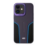 Fuchsia İphone 11 İle Uyumlu Hbc-264 Lambor Karbon Fiber Sport Derin Mor Kapak