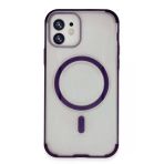 Fuchsia İphone 11 İle Uyumlu Hilton Kablosuz Şarj Özellikli Derin Mor Kapak