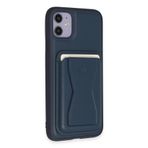 Fuchsia iPhone 11 Kılıf HD Deri Luxury Magnet Kartvizitli Kapak - Lacivert