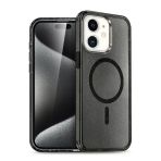 Fuchsia İphone 12 İle Uyumlu Star Kablosuz Şarj Özellikli Siyah Kapak