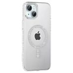 Fuchsia İphone 14 İle Uyumlu Move Taşlı Natural Grey Kablosuz Şarj Özellikli Kapak