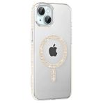 Fuchsia İphone 14 İle Uyumlu Move Taşlı Pembe Kablosuz Şarj Özellikli Kapak