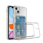Fuchsia iPhone 14 Plus ile Uyumlu Kılıf Kartlıklı Şeffaf Setra Clear Silikon Kapak
