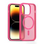 Fuchsia İphone 14 Pro İle Uyumlu Jota Rose Kablosuz Şarj Özellikli Kapak